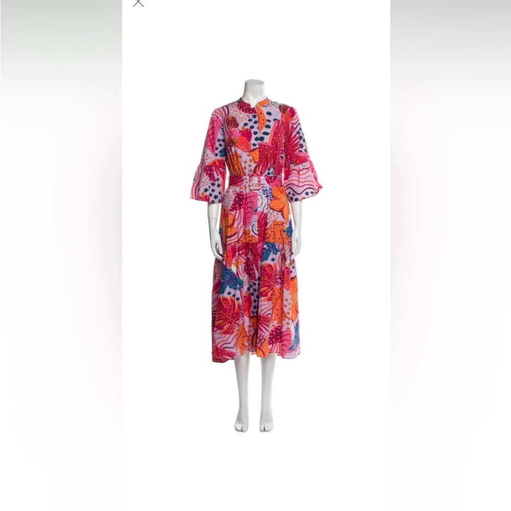 FARM Rio Lilac Colorful Party Midi Dress, size small